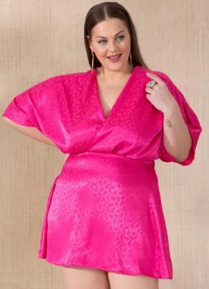 Quintess - Vestido Rosa com Decote Transpassado - QUINTESS