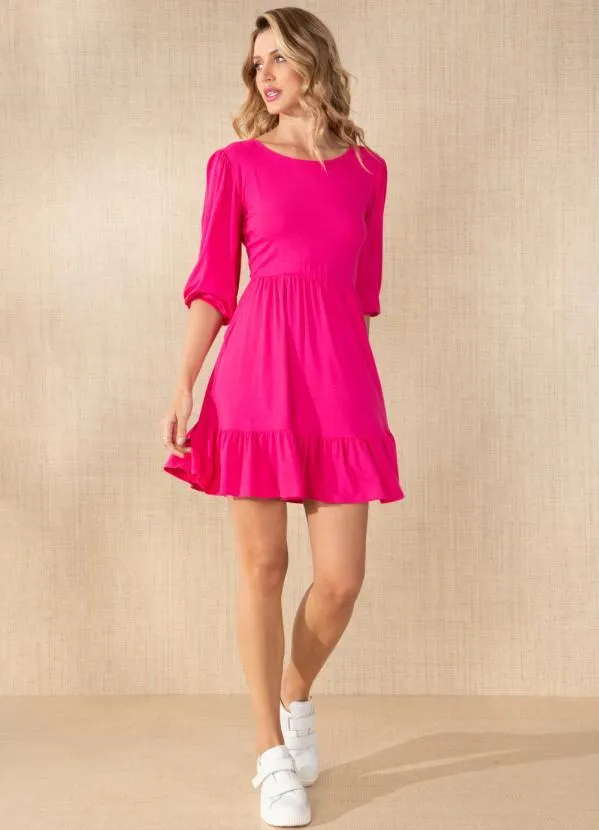 Quintess - Vestido Rosa com Detalhe para Amarrar nas Costas 5