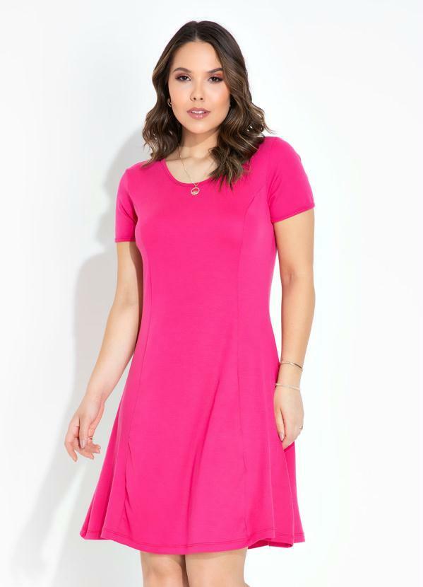 Multimarcas - Vestido Rosa com Recortes Anatômicos