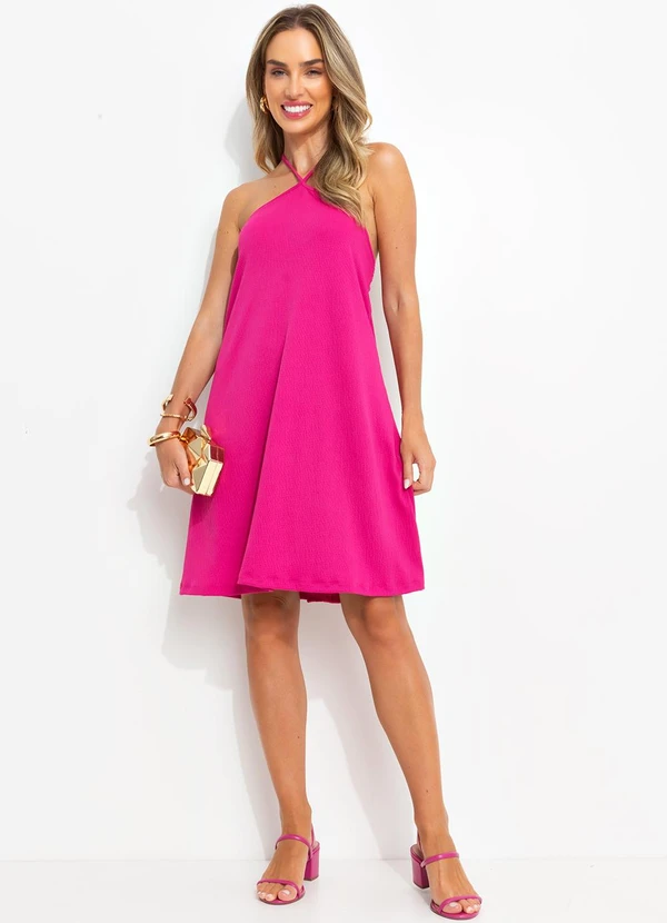 Bimini - Vestido Rosa em Malha Anarruga 3