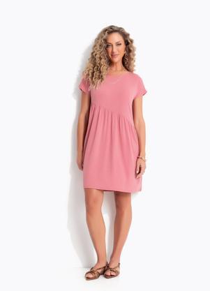 Vestido (Rosa) em Malha de Viscose