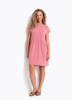 Quintess - Vestido Rosa em Malha de Viscose - QUINTESS