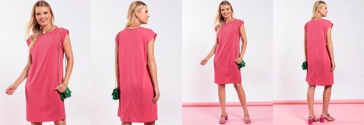 Vestido Rosa em Poliviscose