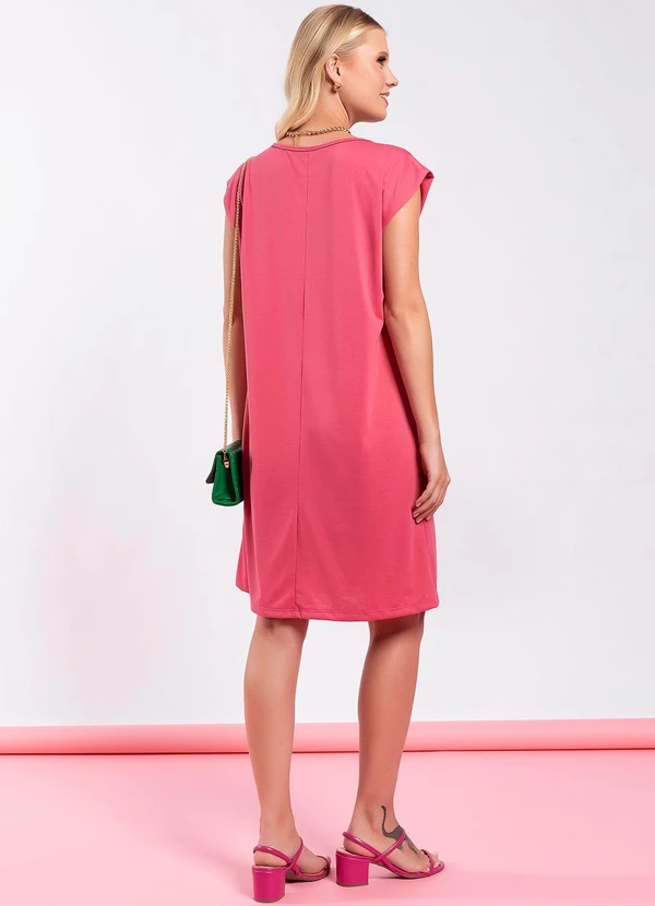 Moda Pop - Vestido Rosa em Poliviscose 4