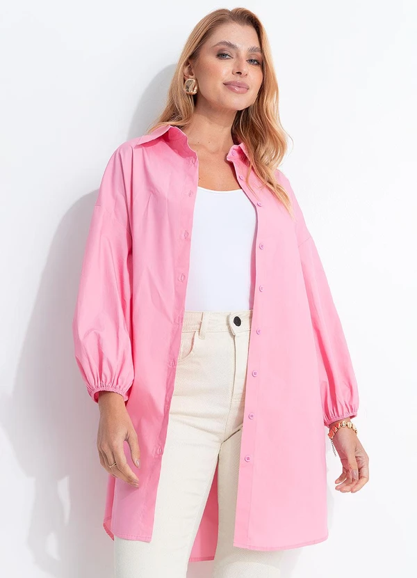 Quintess - Vestido Rosa em Tricoline