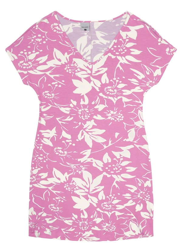Malwee - Vestido Rosa Evasê Floral Curto 3