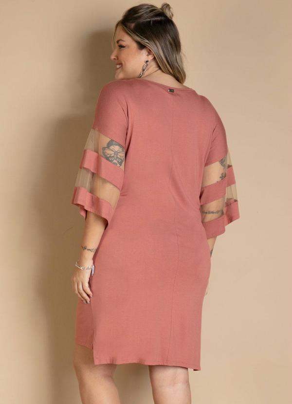 Quintess - Vestido Rosa Queimado com Detalhes em Tule 7