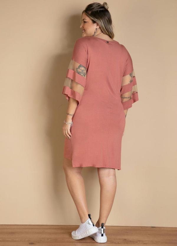 Quintess - Vestido Rosa Queimado com Detalhes em Tule 9