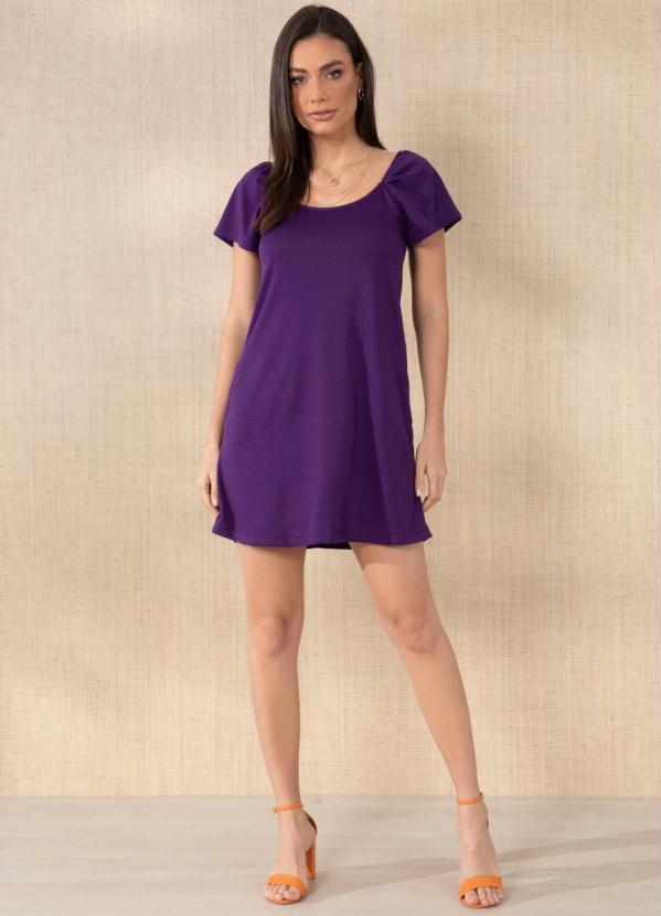 Quintess - Vestido Roxo com Bolsos Funcionais 3