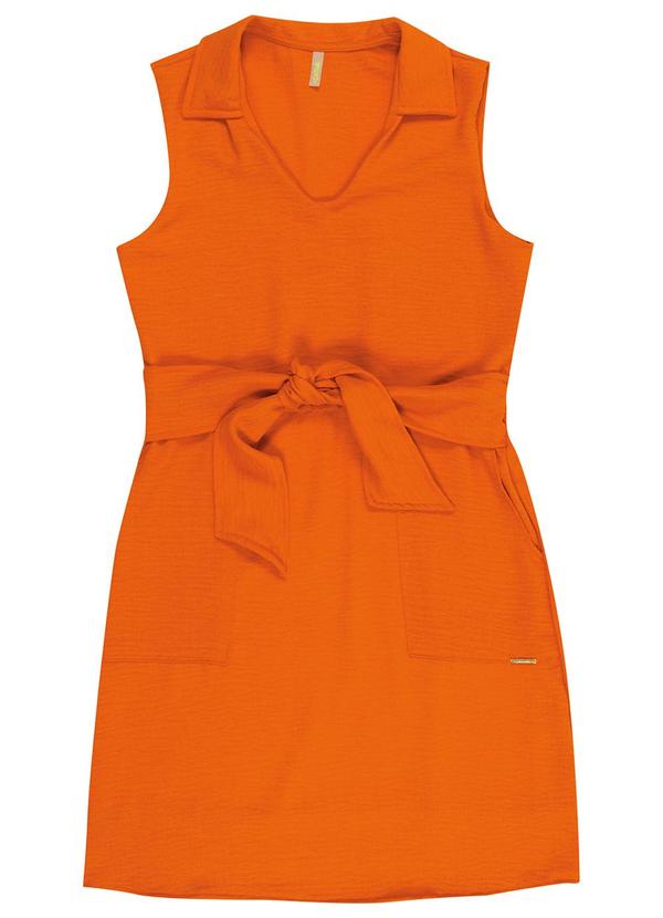 Cativa - Vestido sem Manga Curto Laranja