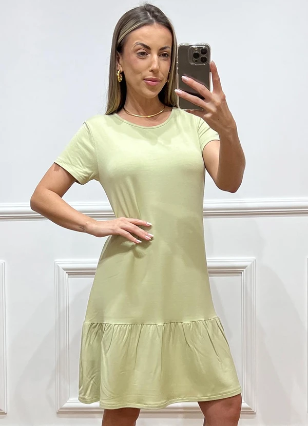 Doce Tom - Vestido Soltinho com Babado Verde 1