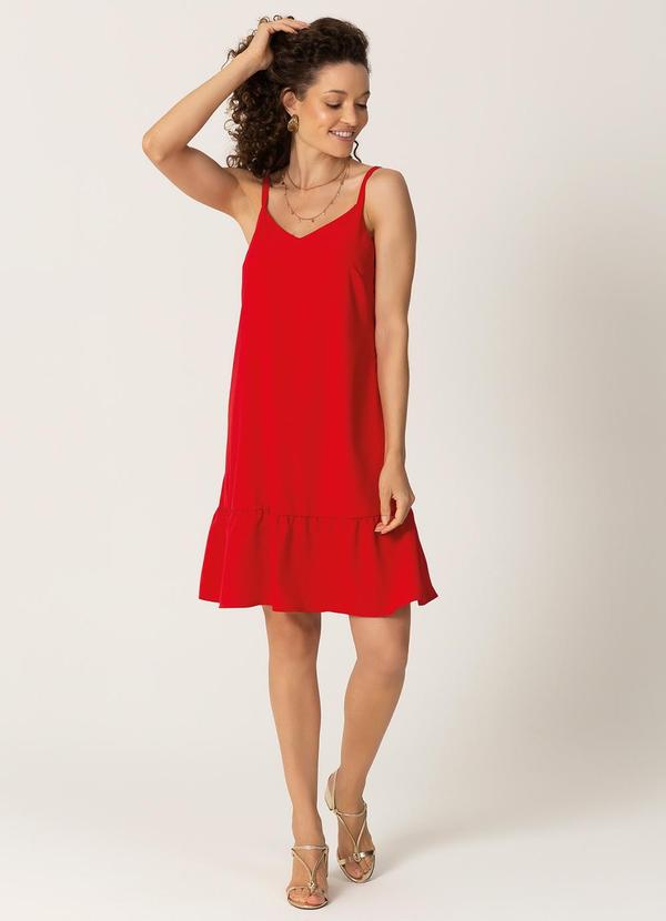 Habana - Vestido Soltinho de Alças Finas Vermelho