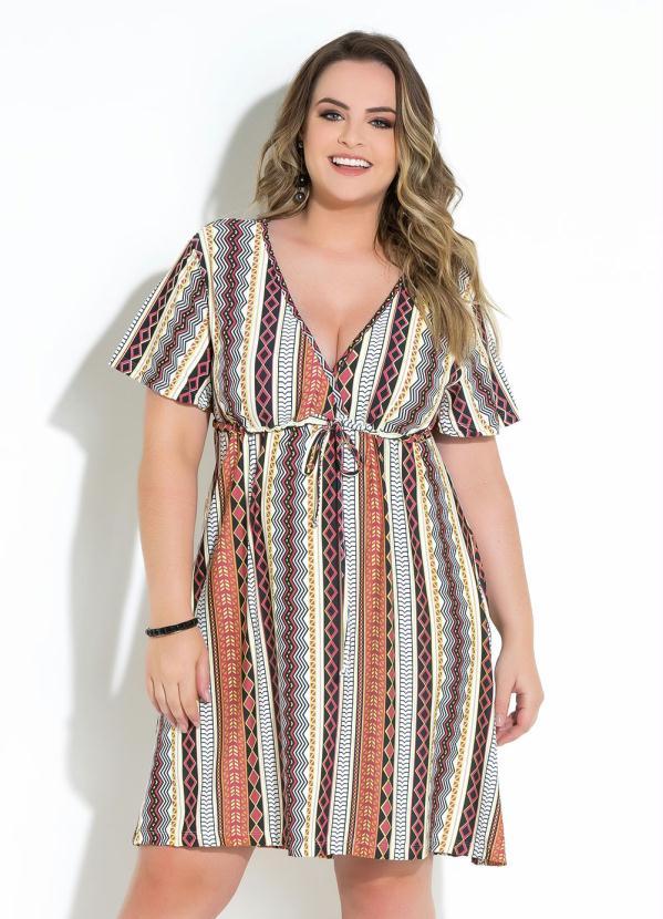 Quintess - Vestido Soltinho Étnico com Cordel na Cintura 5