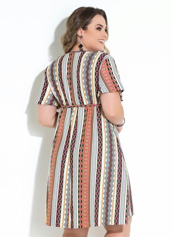 Quintess - Vestido Soltinho Étnico com Cordel na Cintura 6