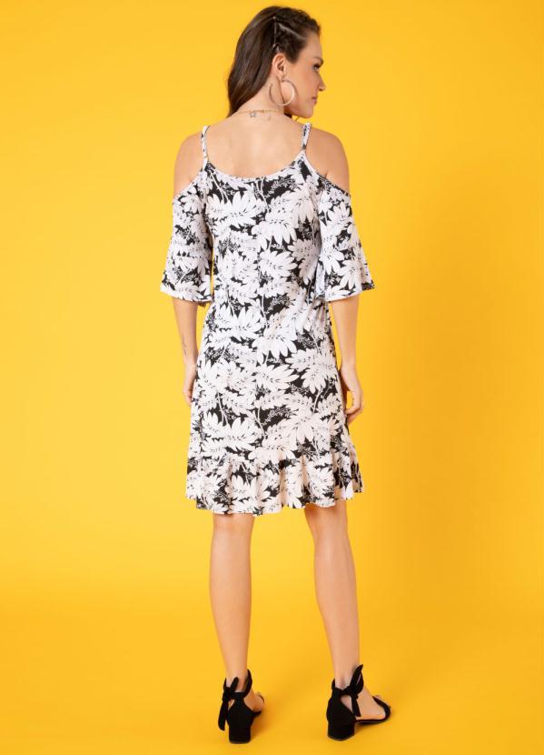 Quintess - Vestido Soltinho Floral Branco com Alças 4