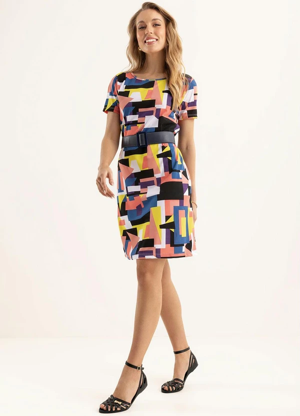 Moda Pop - Vestido Soltinho Geométrico 2