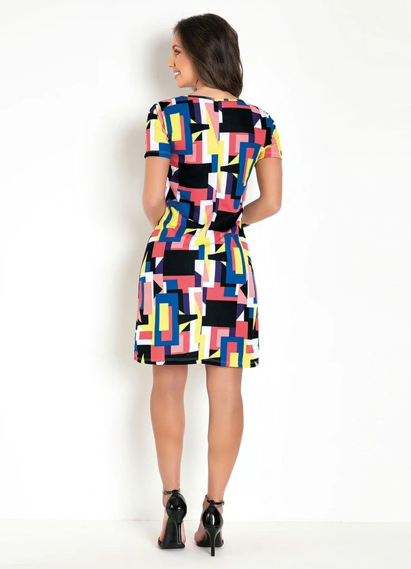 Moda Pop - Vestido Soltinho Geométrico 6