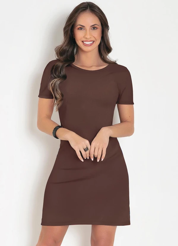 Moda Pop - Vestido Soltinho Marrom