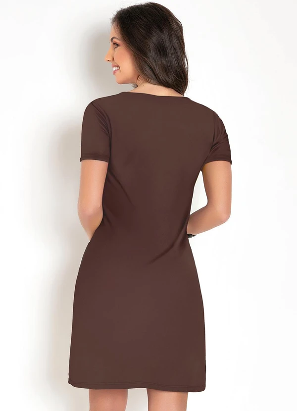 Moda Pop - Vestido Soltinho Marrom 2