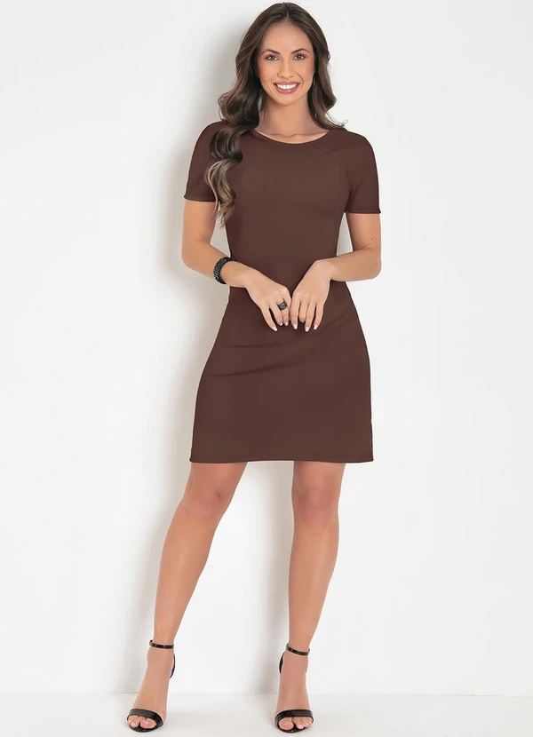 Moda Pop - Vestido Soltinho Marrom 3