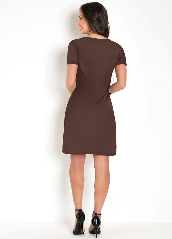 Moda Pop - Vestido Soltinho Marrom 4