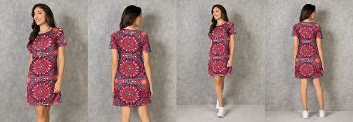 Vestido Soltinho Paisley Vermelho