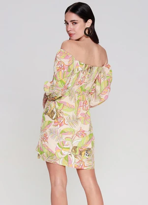 Outlet - Vestido Solto Jungle Bege - OUTLET