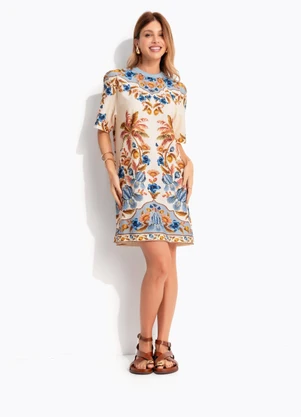 Farm - Vestido T-Shirt Albania Bege - FARM