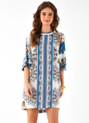 Farm - Vestido T-Shirt Anastácia Azul - FARM