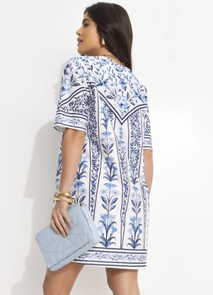 Farm - Vestido T-Shirt Antonia Azul - FARM