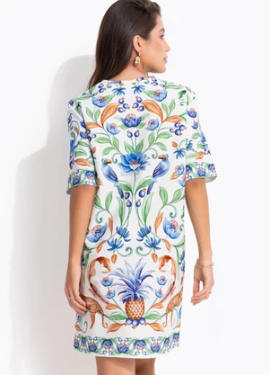 Farm - Vestido T-Shirt Básico Elsa Off White - FARM