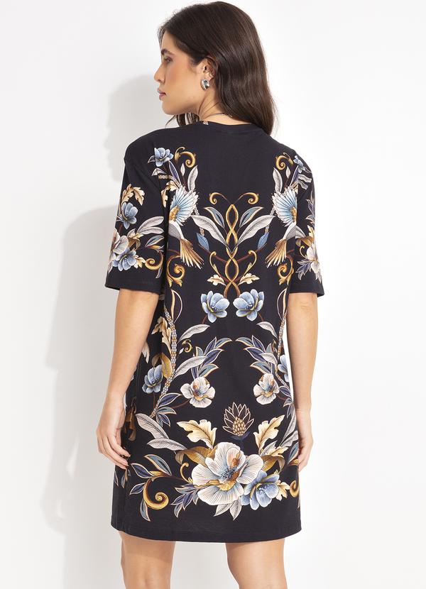 Farm - Vestido T-Shirt Basico Jardim Real Preto 6