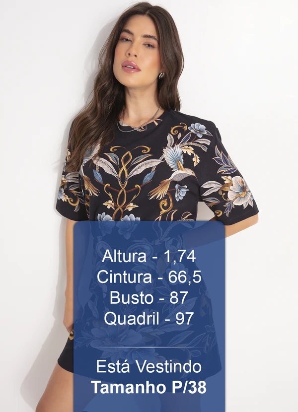 Farm - Vestido T-Shirt Basico Jardim Real Preto 5