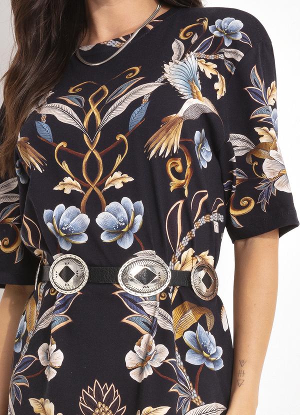 Farm - Vestido T-Shirt Basico Jardim Real Preto 8