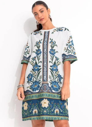 Farm - Vestido T-Shirt Básico Manoela Off White - FARM