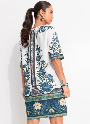Farm - Vestido T-Shirt Básico Manoela Off White - FARM
