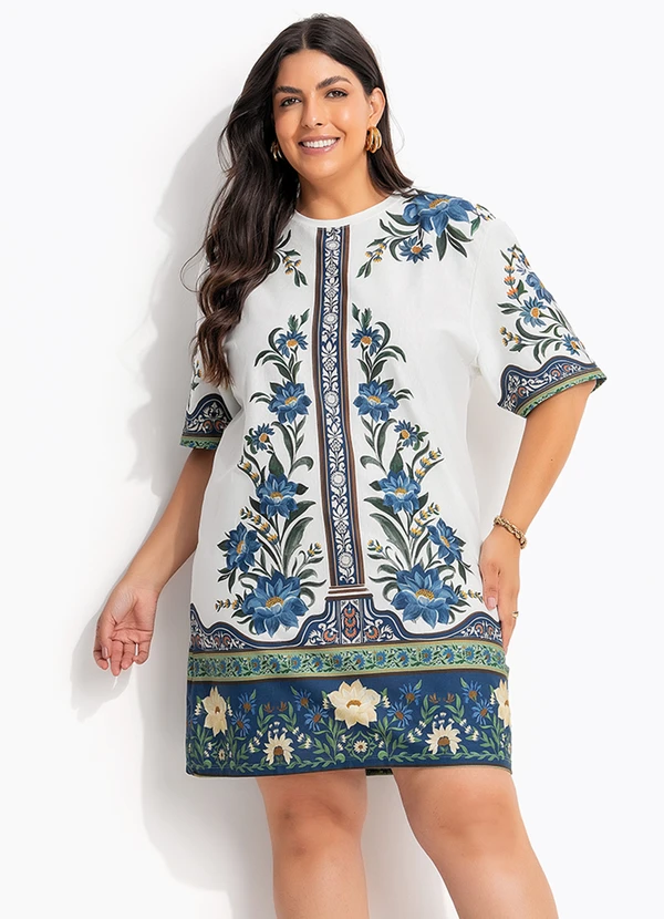 Farm - Vestido T-Shirt Básico Manoela Off White 11