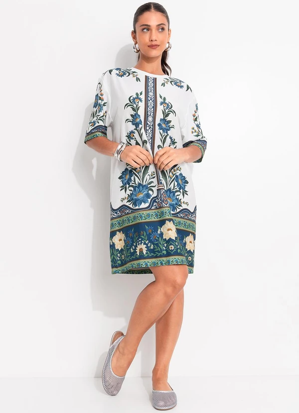 Farm - Vestido T-Shirt Básico Manoela Off White 3