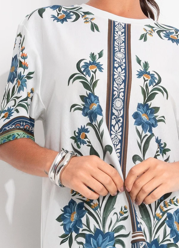 Farm - Vestido T-Shirt Básico Manoela Off White 7