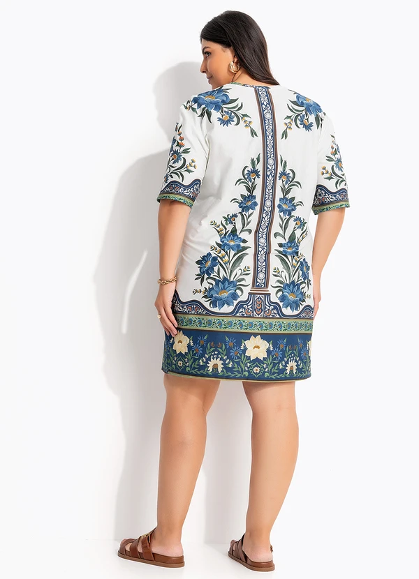 Farm - Vestido T-Shirt Básico Manoela Off White 8