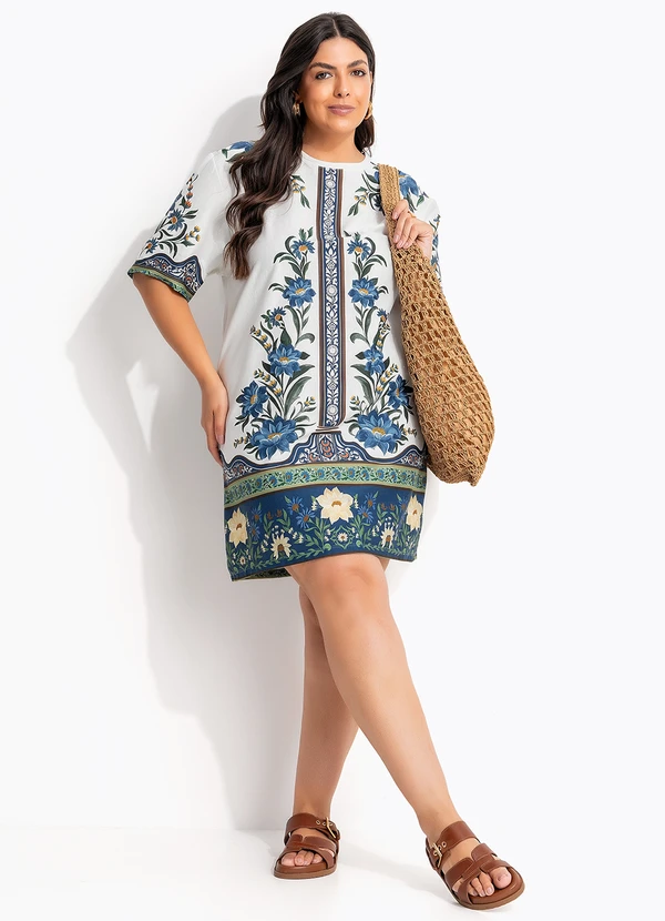 Farm - Vestido T-Shirt Básico Manoela Off White 9