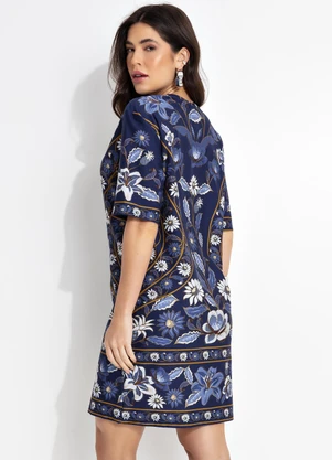 Farm - Vestido T-Shirt Basico Marcelle Azul - FARM