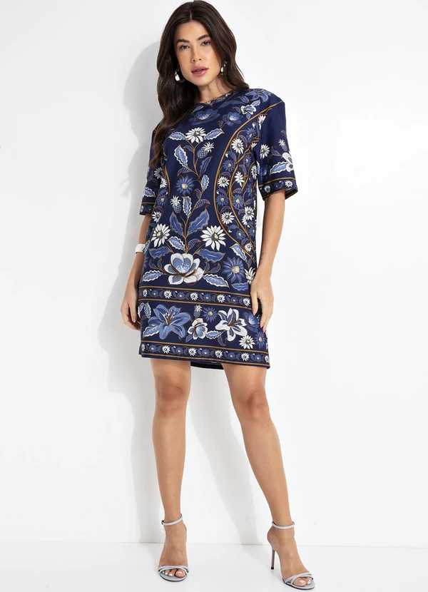 Farm - Vestido T-Shirt Basico Marcelle Azul 3