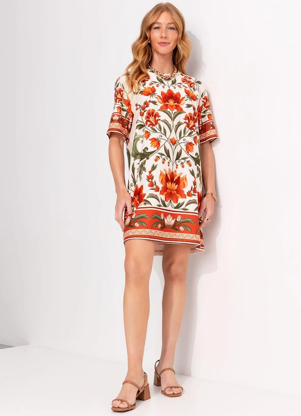 Farm - Vestido T-Shirt Básico Natalia Bege 3