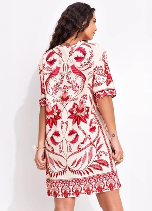 Farm - Vestido T-Shirt Básico Nina Bege - FARM