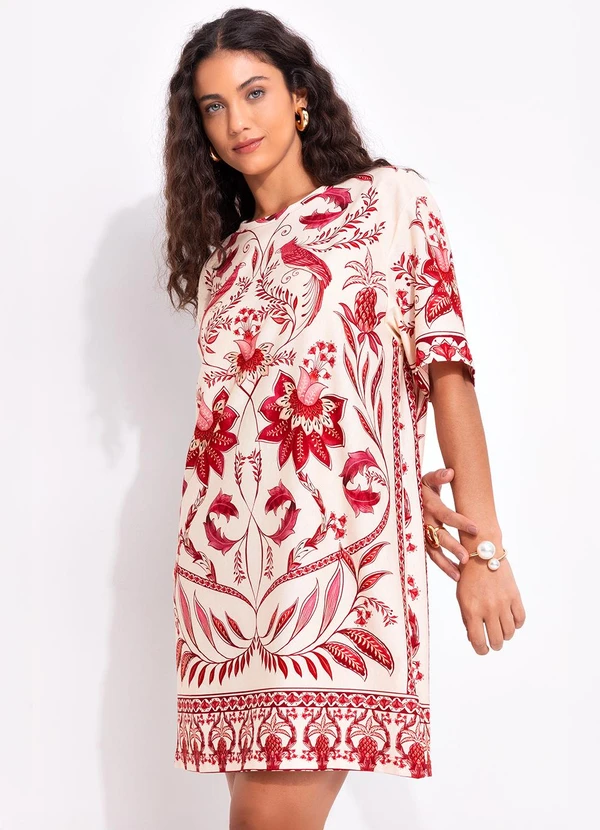 Farm - Vestido T-Shirt Básico Nina Bege 3