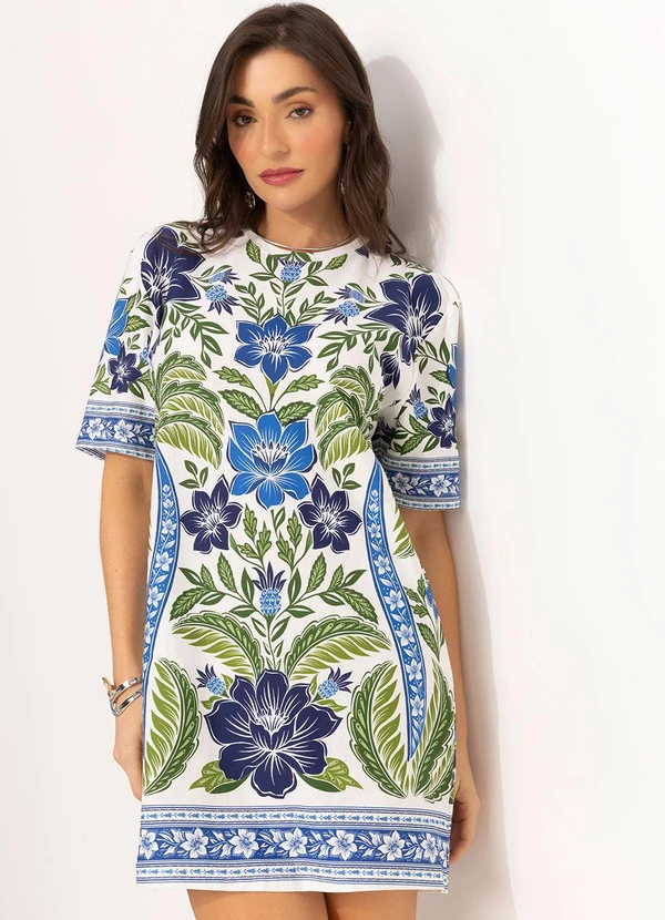 Farm - Vestido T-Shirt Básico Off White 4