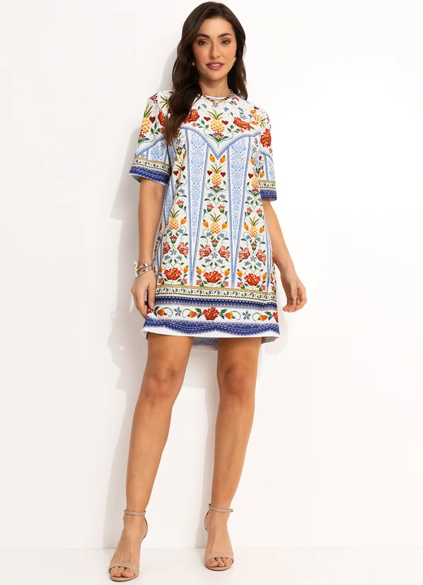 Farm - Vestido T-Shirt Básico Off White 3