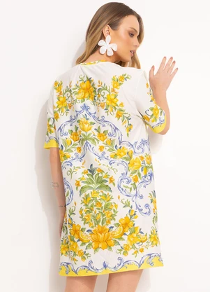 Farm - Vestido T-Shirt Básico Amarelo - FARM