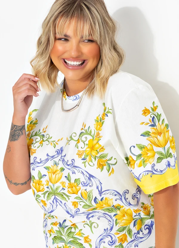 Farm - Vestido T-Shirt Básico Amarelo 17